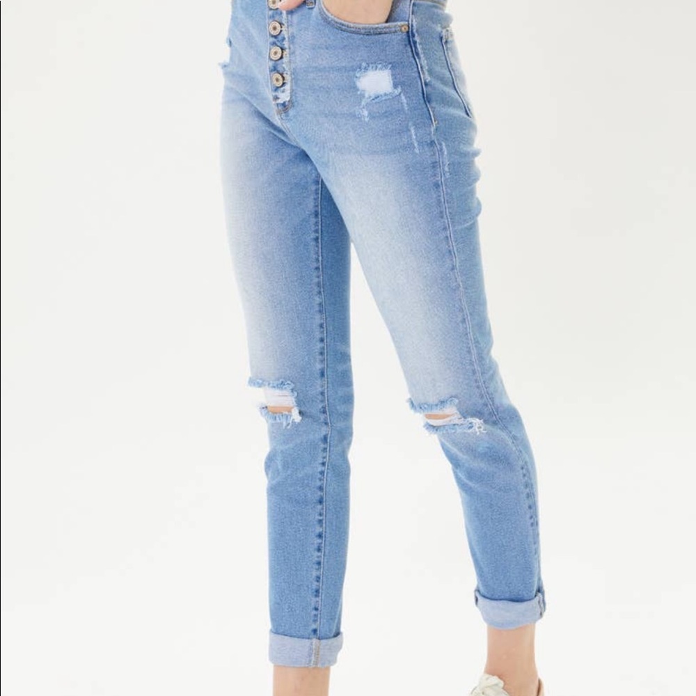 NWT Kancan hi-rise cuffed Mom Jean - Picture 6 of 8